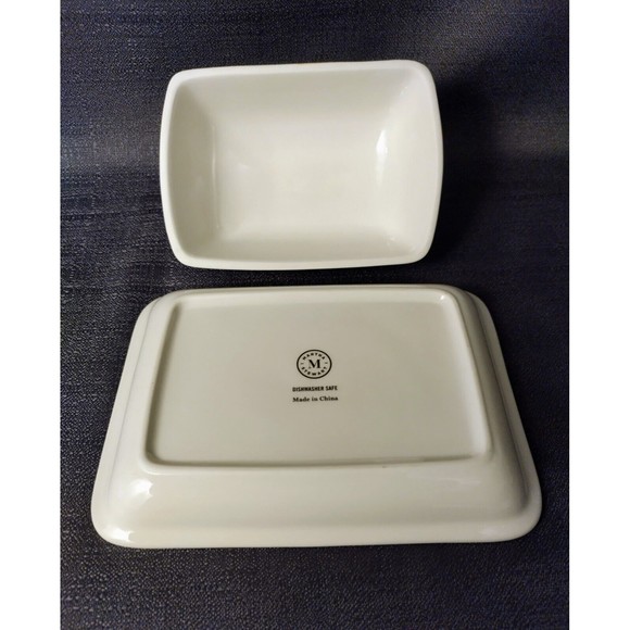 Martha Stewart Peony Elegant 7" Covered Butter Dish - Picture 11 of 13